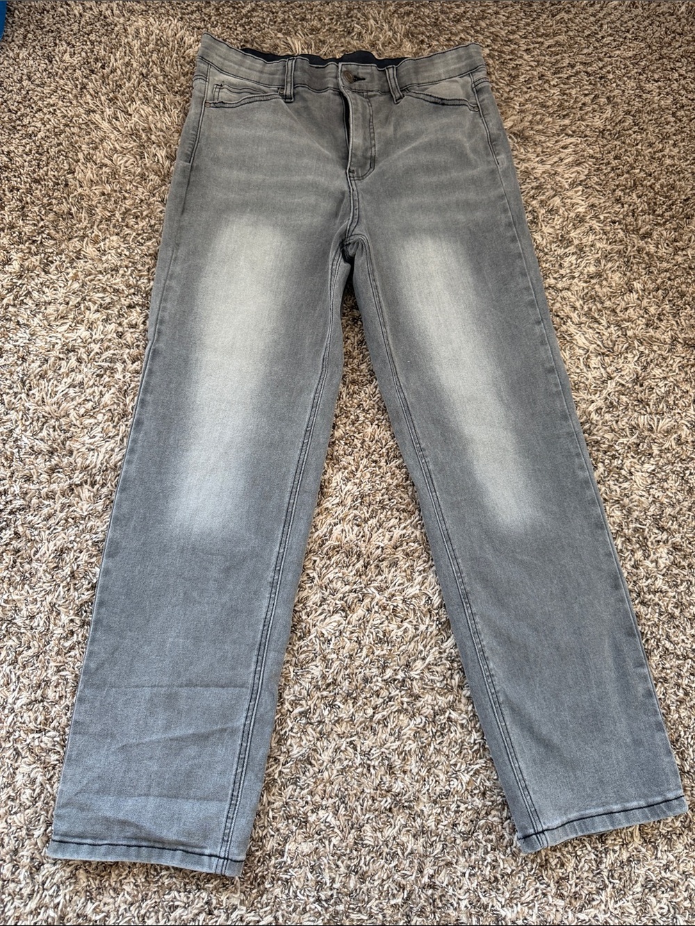 Grace & Lace Light Gray Straight Jeans